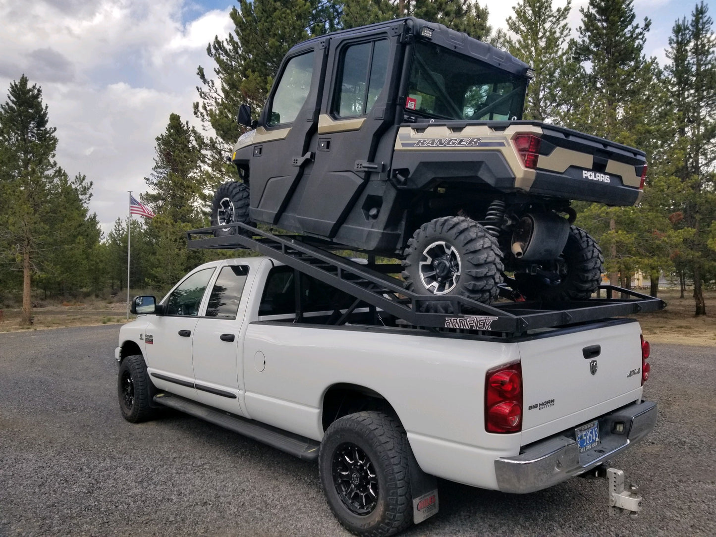 Rental 2/4 seat long bed truck deck. Fits all 8' bed length trucks (All truck makes)