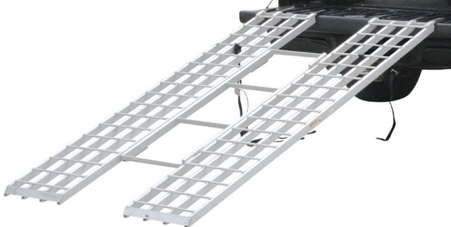 7' Aluminum tri-fold loading ramp for ATV's, lawn mowers and golf carts.
