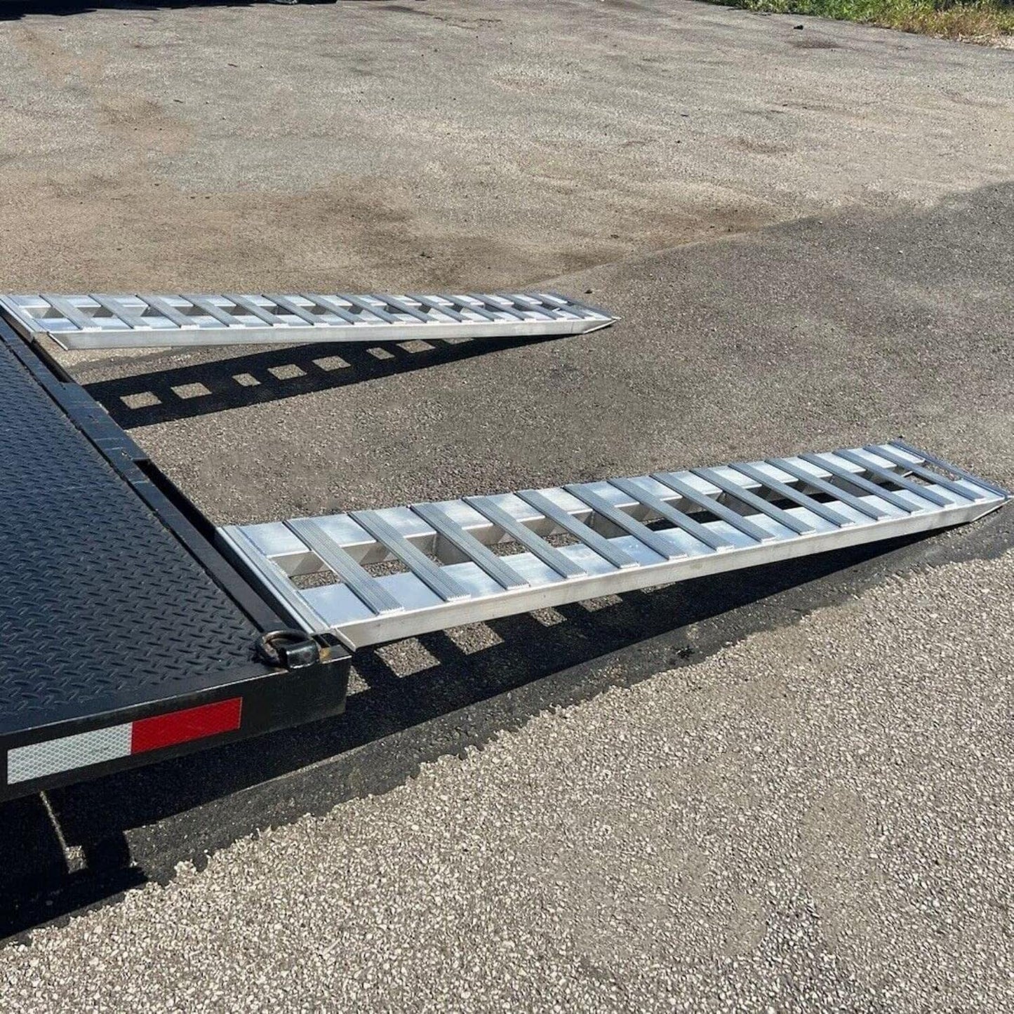 HECASA 80" X 15" X 2.3" Ramps Aluminum 6000 LBS Silver Truck Trailer Hook End Knife Foot 1 Pair 2 Ramps