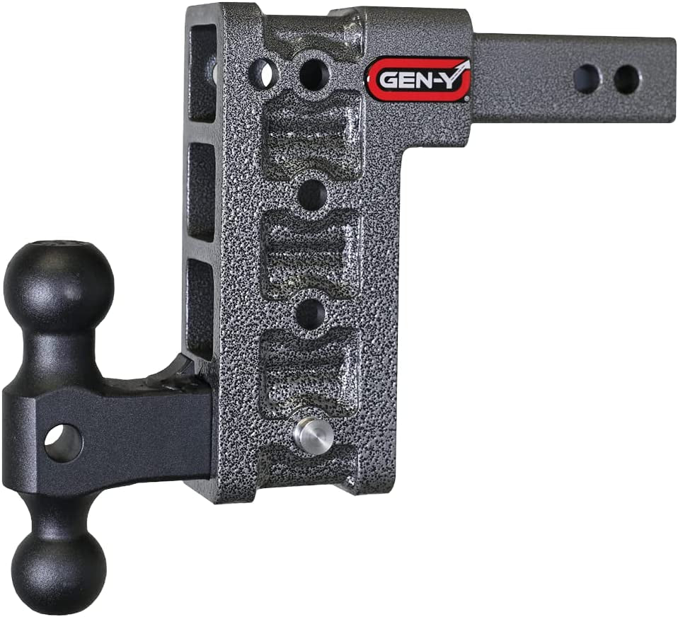GEN-Y GH-514 Mega-Duty Adjustable 7.5" Drop Hitch with GH-051 Versa-Ball for 2" Receiver - 16,000 LB Towing Capacity - 2,000 LB Tongue Weight