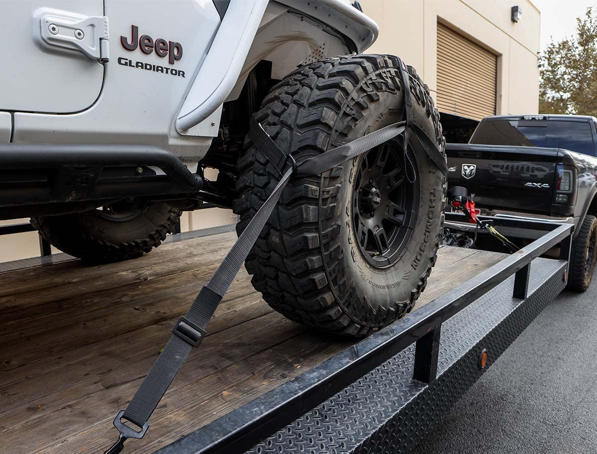 Speedstrap 10,000 MRC Heavy Duty Off-Road Adjustable Universal Utv/Suv/Truck 2" Black Tire Bonnet Tie-Down Kit for 28"-40" Tires