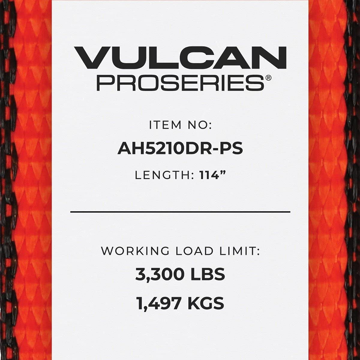 VULCAN Axle Tie down Combo Strap with Snap Hook Ratchet - 2 Inch X 114 Inch - 4 Pack - Proseries - 3,300 Pound Safe Working Load