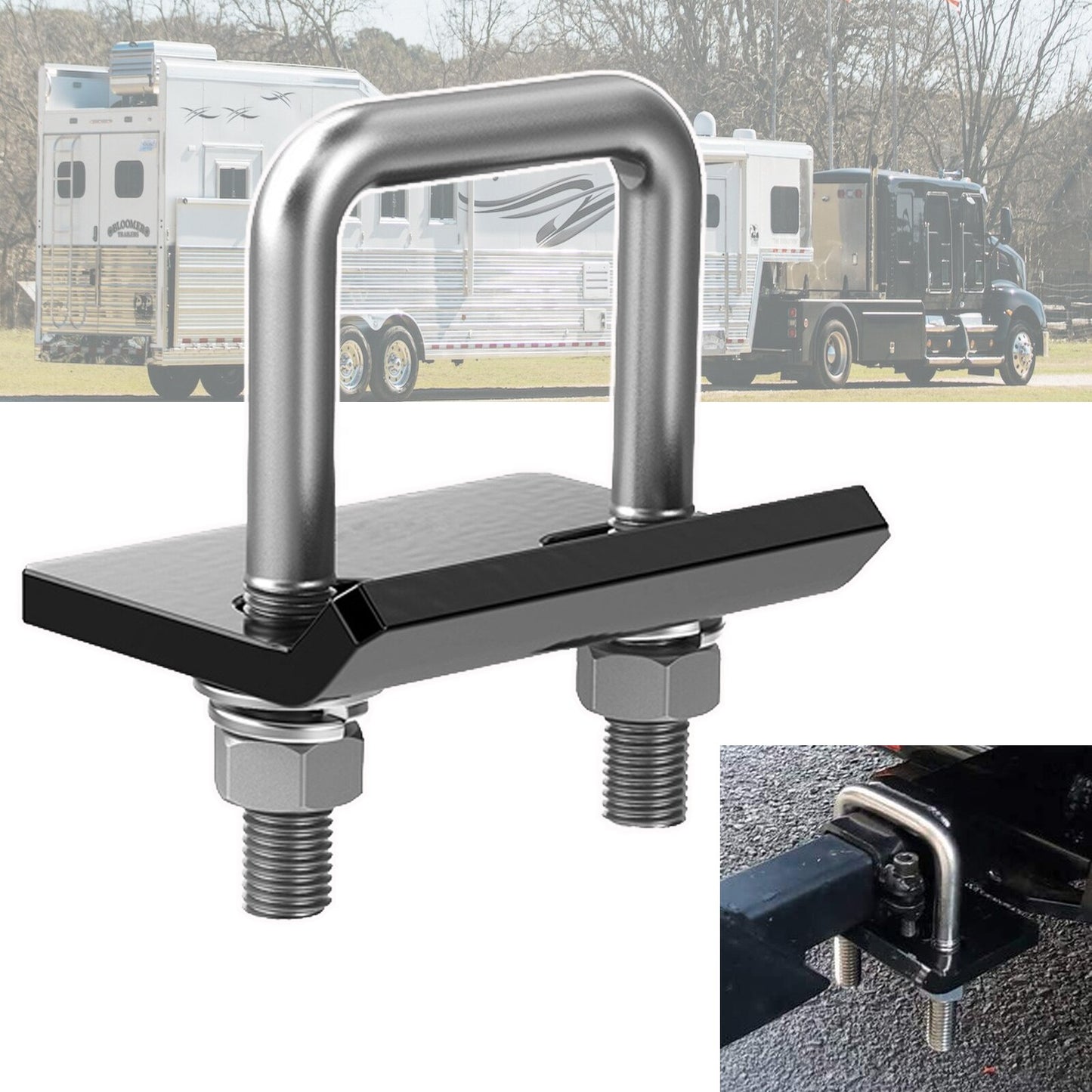 Universal U-Bolt Anti-Rattle Stabilizer lock Heavy Duty Hitch Tightener Clamp Towing Damper Coupler For Trailer Truck Bike Racks