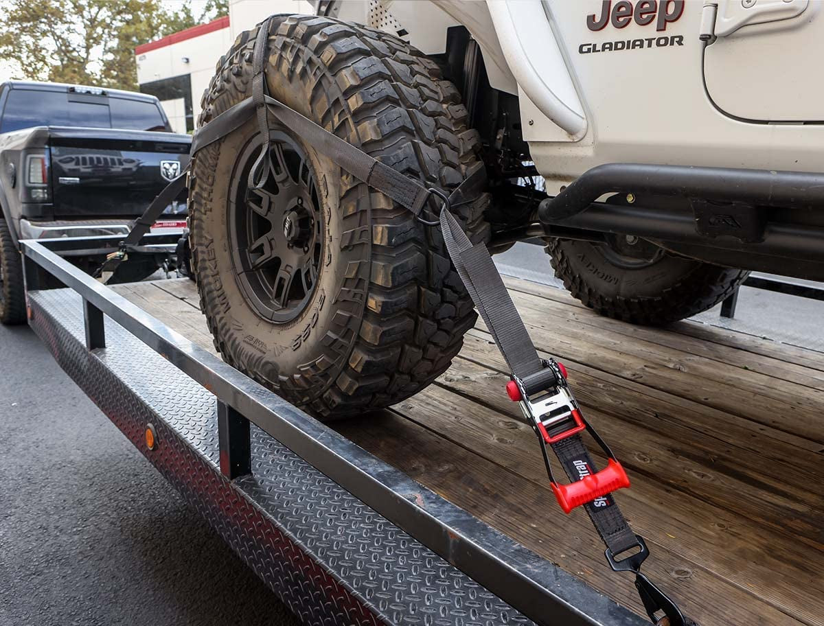 Speedstrap 10,000 MRC Heavy Duty Off-Road Adjustable Universal Utv/Suv/Truck 2" Black Tire Bonnet Tie-Down Kit for 28"-40" Tires