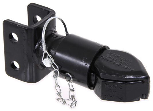 Sleeve-Lock Trailer Coupler - Adjustable Channel Mount - Black - 2" Ball - 7,000 lbs