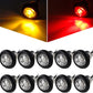 10Pcs 3/4" Inch Mini round Trailer LED Clearance and Side Marker Lights Clear Lens Grommet Mount W Bullet Plugs Sealed 3/4" Led Marker Lights for Pickup Trucks Waterproof 12V (5Amber + 5Red)